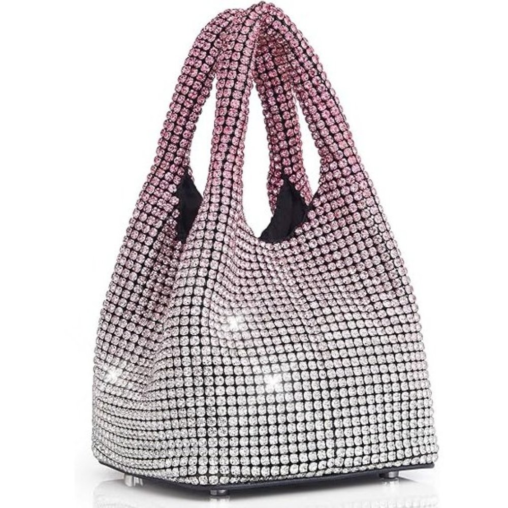 NWT Sparkling Bling SwarovskI Crystal Rhinestone Bucket Bag Shoulder Pur… - Picture 5 of 17